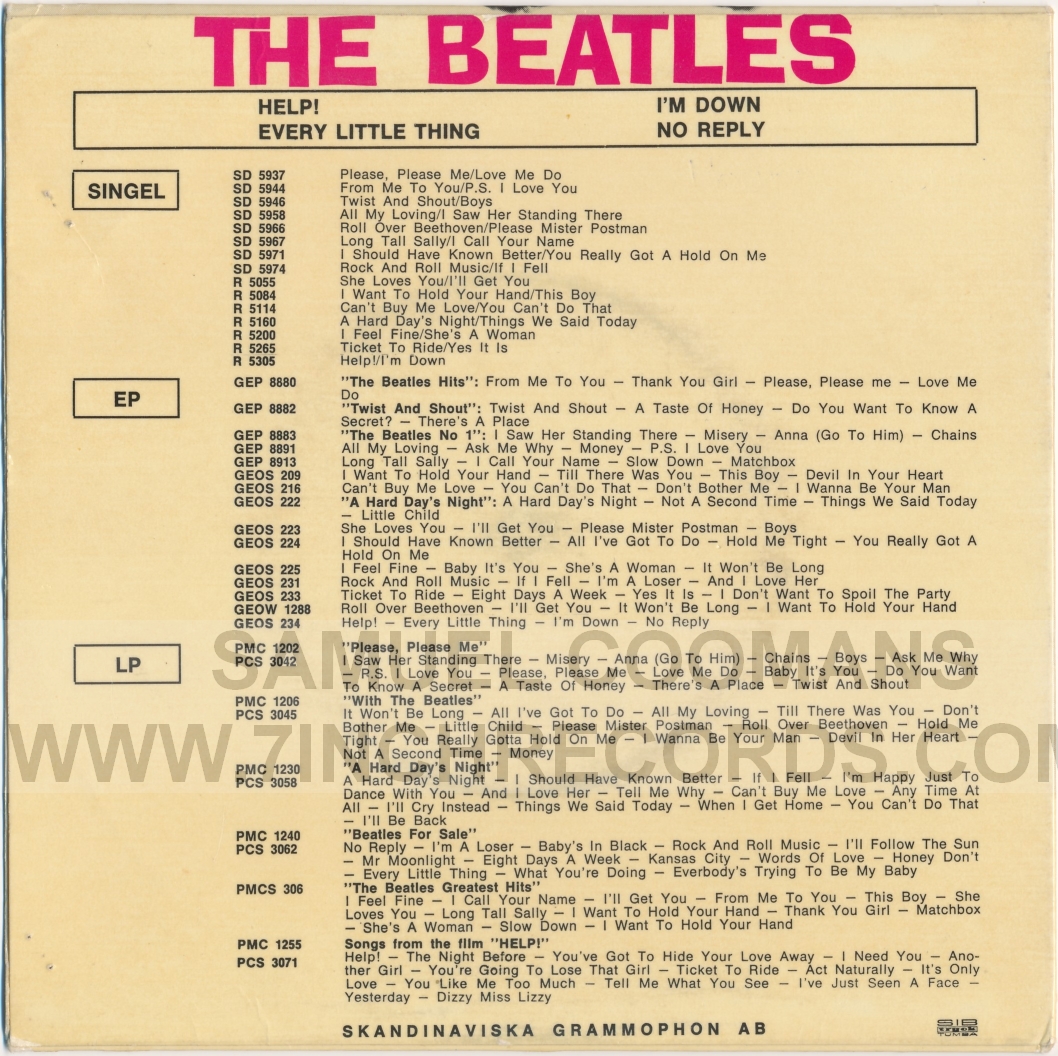 Back of sleeve