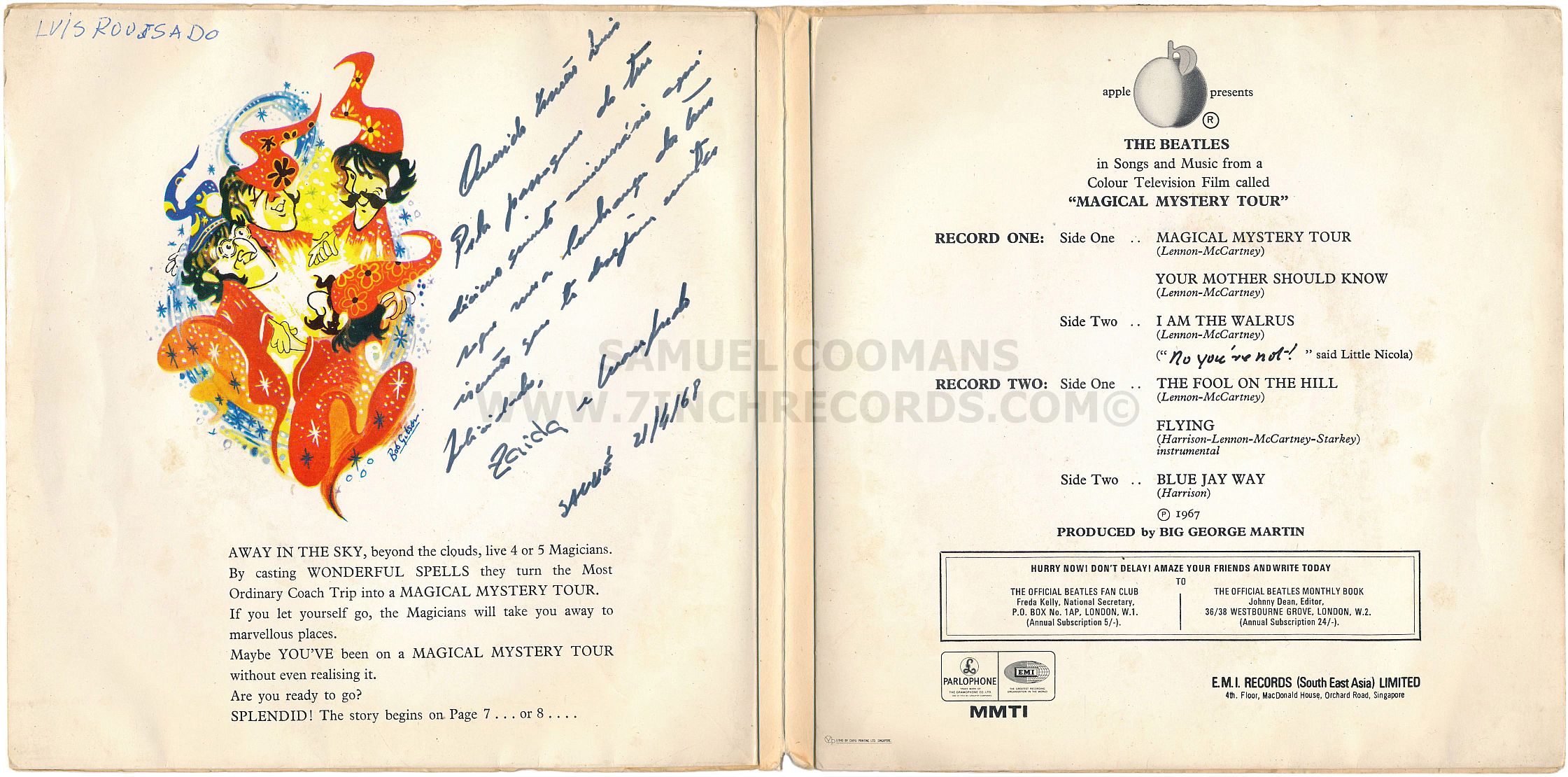 Inner Flaps of booklet