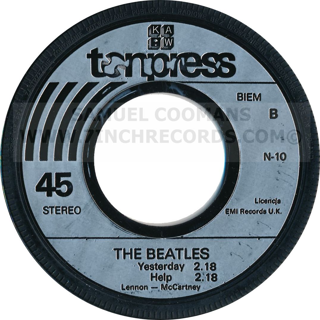 Label Bside of disc 1