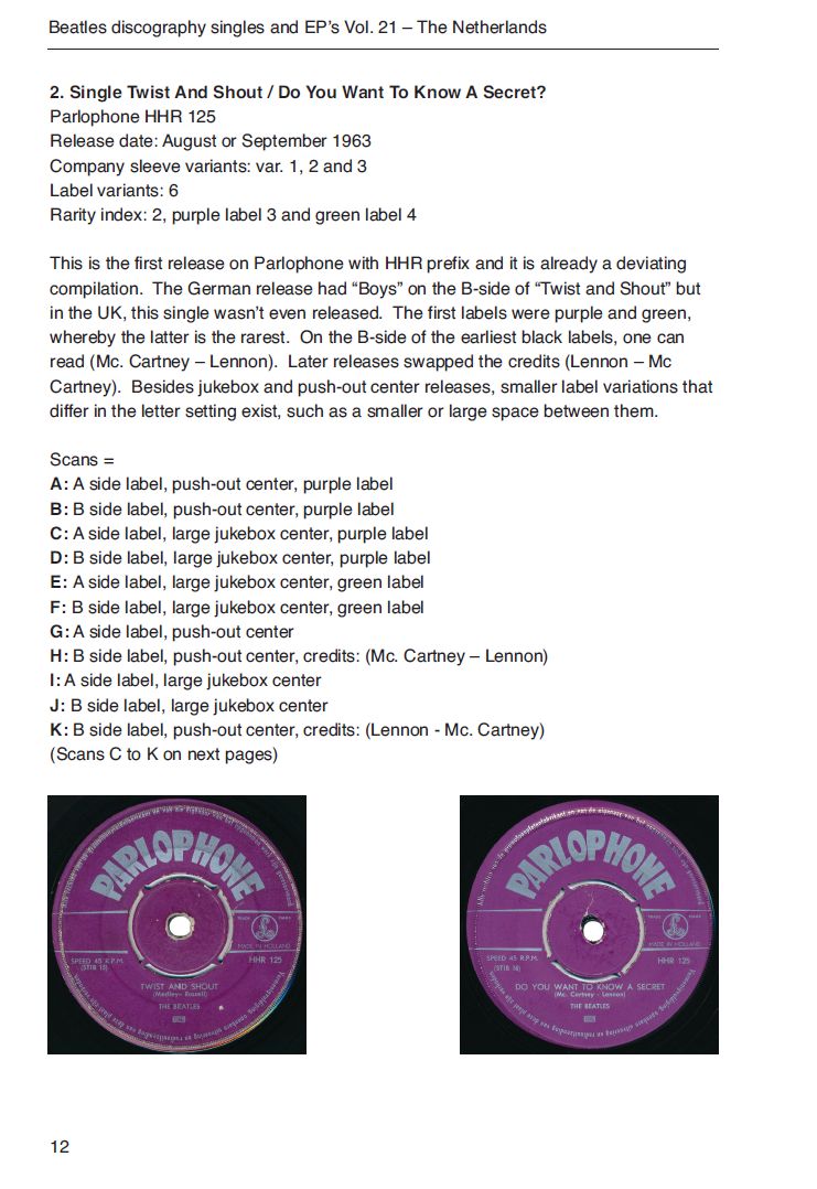 The Beatles worldwide singles and EP encyclopedia V21UK